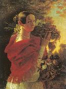Ivan Khrutsky Young Woman with a Basket oil painting picture wholesale